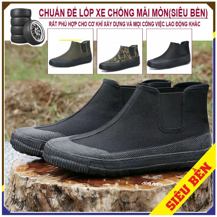 Đế chuẩn lốp xe Giày phù hợp cho mọi công việc lao động chân tay đặc biệt hơn cho dân cơ khí(chuẩn hàng loại 1)