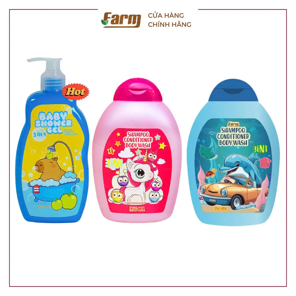 Sữa Tắm Dầu Gội Xả Cho Bé 3in1 FARM 350ml