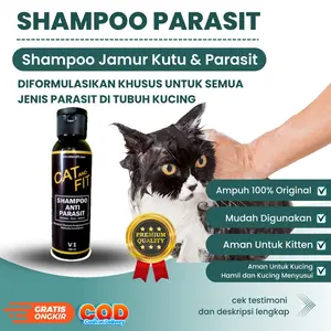 shampoo kucing CAT AND FIT V1 anti jamur parasit kutu kucing grooming bulu kitten bebas jamur kutu