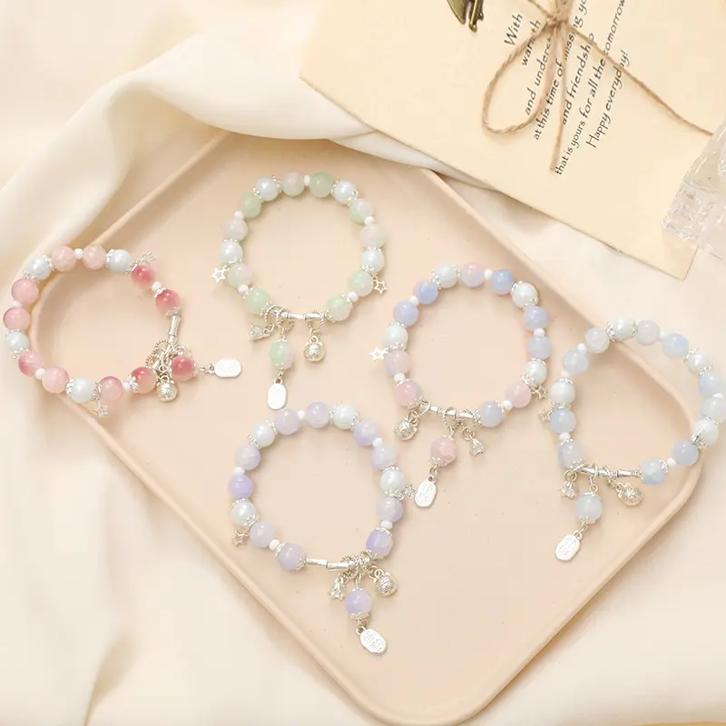Ins Style Versatile Crystal Bracelet for Women, Super Fairy Moonstone Bracelet, Couple and Best Friend Jewelry, Yiwu Accessories