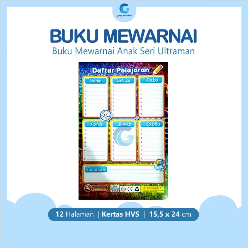 Buku Mewarnai dan Belajar Anak Karakter Seri Ultraman Books 4