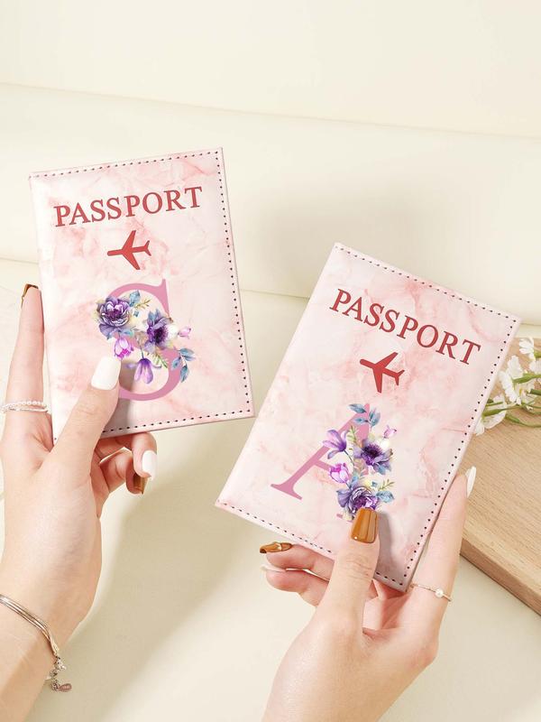 Letter Pattern Passport Holder, Fashionable Travel Passport Holder, Lightweight and Portable Passport Cover, Women's Card & ID Cases 4