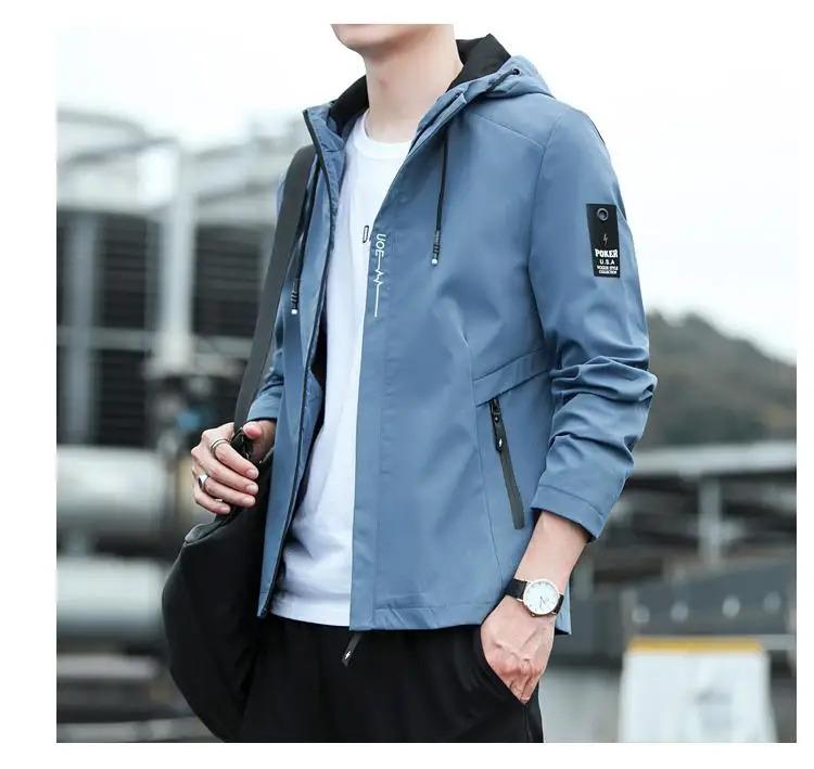 Product Introduction of Casual Men's Hooded Bomber Jacket Windbreaker Coat 2023 Autumn Outwear Menswear Tops Lingerie Longsleeve Pocket Operator 17