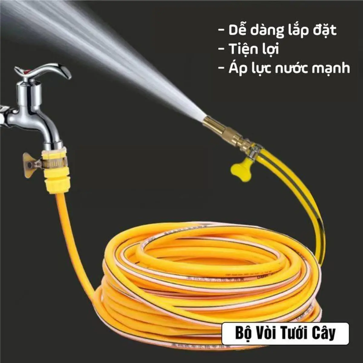 Bộ Vòi Xịt Tưới Cây Rửa Xe Toshudo 5-20m Đầu Phun Đồng Phụ Kiện Đầy Đủ voi tuoiVòi xịt rửa xe tăng áp  tưới cây, rửa xe tiện lợi cho gia đình