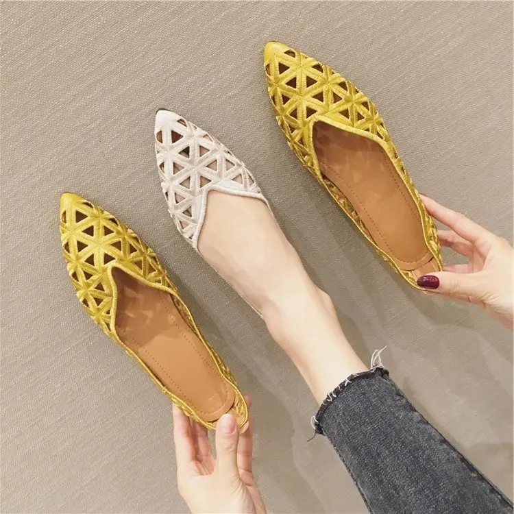 Women's flats with soft soles Mesh rubber slip-on