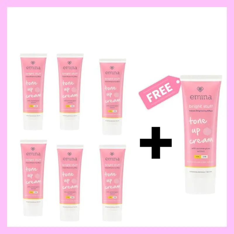 PAKET USAHA EMINA BRIGHT STUFF TONE UP ISI 6 + GRATIS 1 1