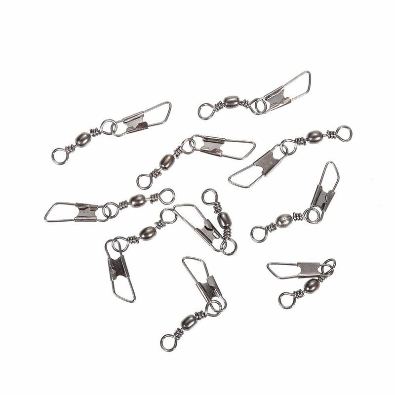 Product Introduction of 50pcs Lot High Quality Line Tackle Stainless Steel Hanging Snap Barrel Swivel Fishing Connector 19