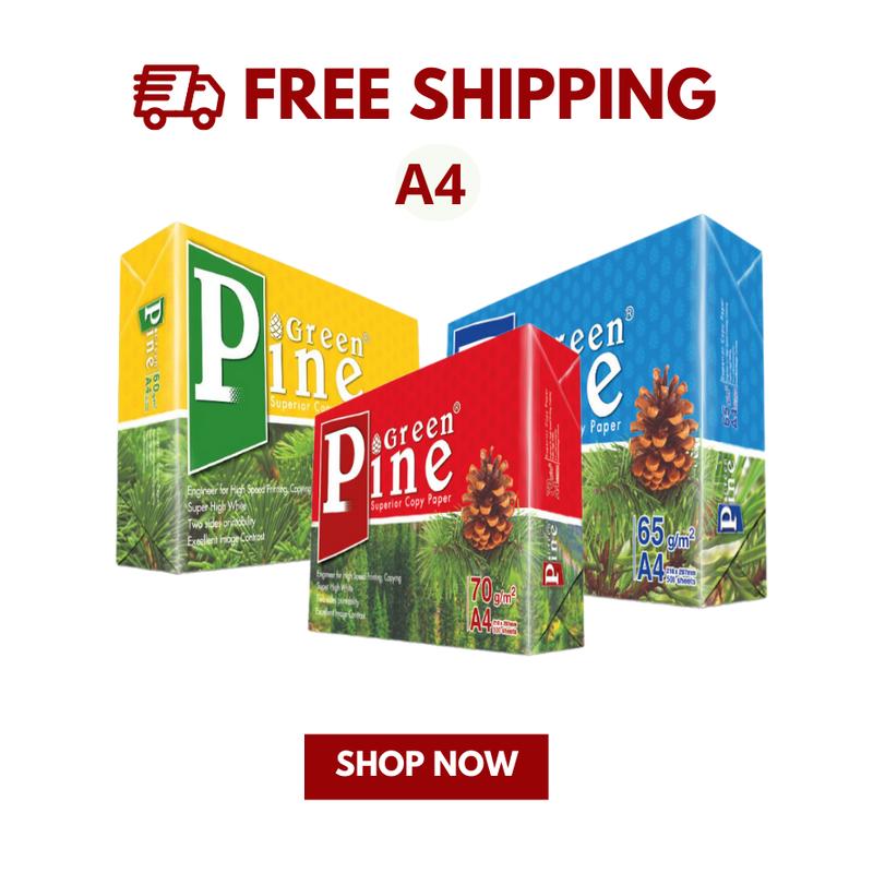 Giấy in, giấy photo Green Pine A4 ĐL 60gsm - 65gsm - 70gsm ( 500 tờ/1 ram ) - Giấy In Văn Phòng
