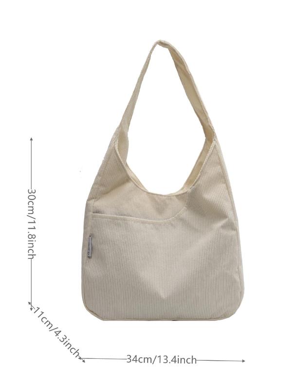Women's 2025 New Stylish Minimalist Corduroy Shoulder Bag, Large Capacity Over Shoulder Bag for Daily Use, Trendy Lightweight Multifunction Tote Bag, Handbag 4