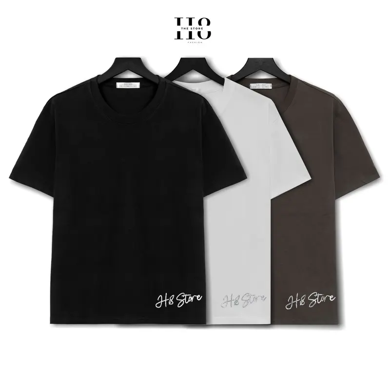 Áo Thun H8.Store - Hình in ánh kim tuyến - Unisex - Cotton 250gsm - Co dãn 2 chiều Cổ Tròn Nam Menswear 0