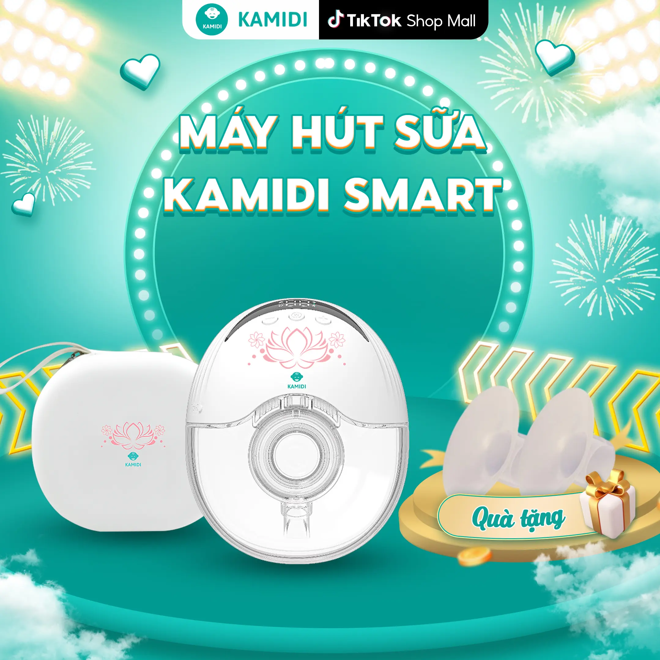 Máy hút sữa rảnh tay không dây hoa sen Kamidi Smart 4 chức năng 12 cấp độ cao cấp không có bpa