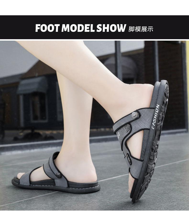 Product Introduction of Men's Sandals New Summer Driving Dual-use Non-slip Soft Sole Fashionable Stylish Trendy Lightweight Men's Sandals 25