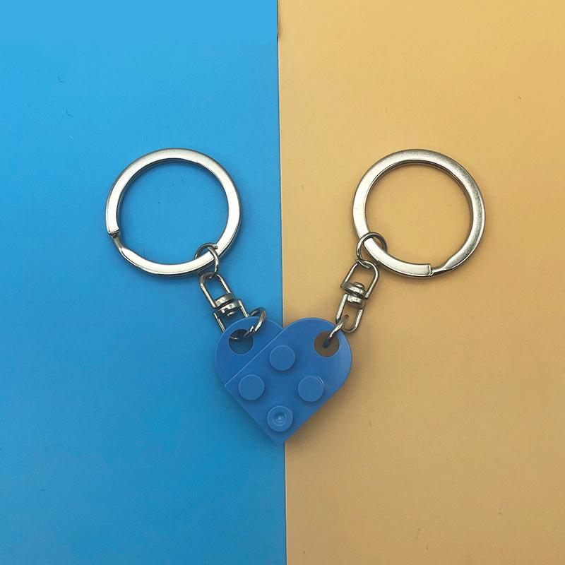 Heart Shaped Keychain, 1 Pair Heart Charm Metal Key Ring, Creative Keychain for Bag & Car, Ideal Friendship Gift 1