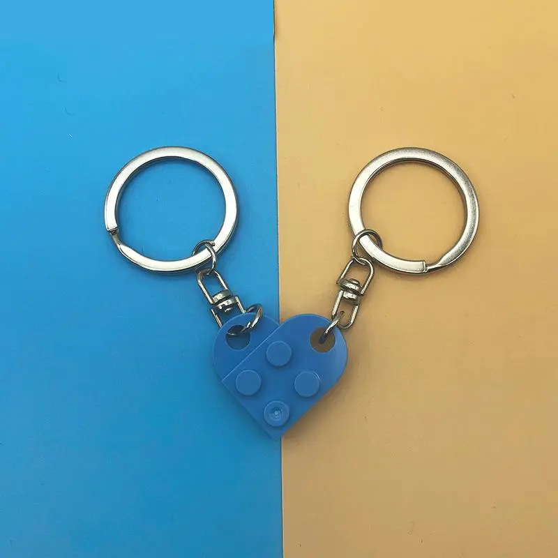 Heart Shaped Keychain, 1 Pair Heart Charm Metal Key Ring, Creative Keychain for Bag & Car, Ideal Friendship Gift 1