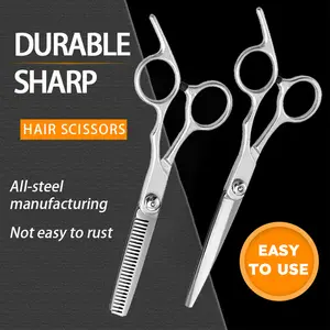 Gunting Potong Rambut Profesional 6 Inci dari Baja Tahan Karat dengan Pegangan Ergonomis dan Desain Praktis untuk Pemotongan Rambut Basah atau Kering