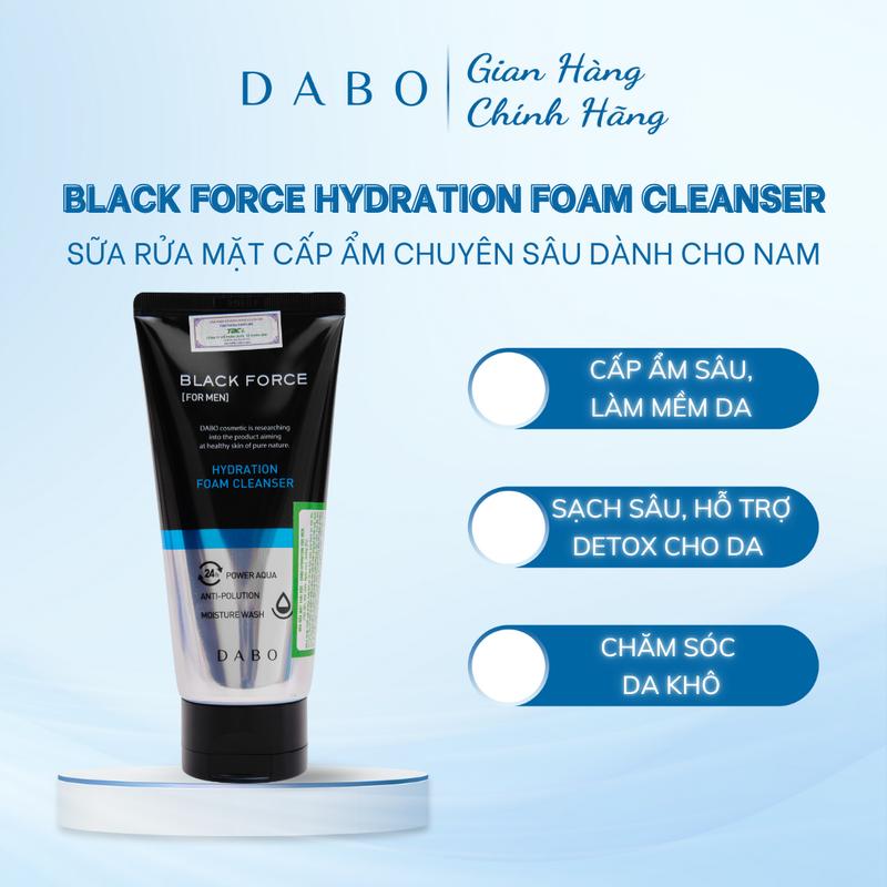 DABO Sữa rửa mặt cấp ẩm dành cho nam - DABO HYDRATION BLACK FORCE FOR MEN 120ml