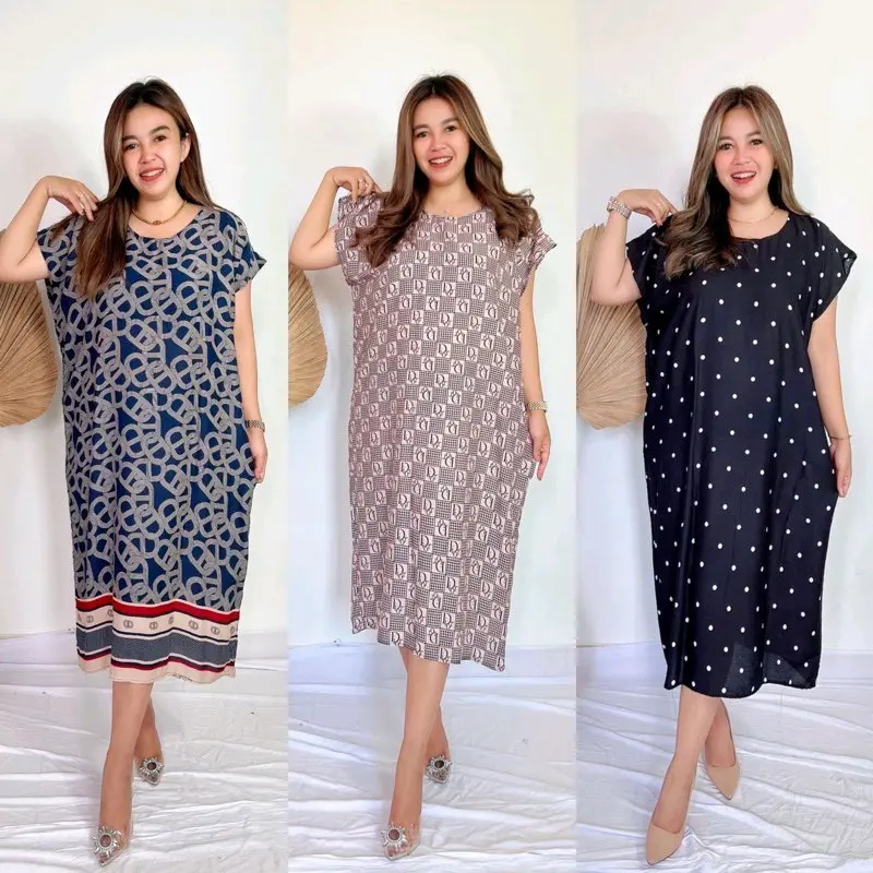 DISKON!!!DASTER LENGAN PENDEK 5PCS 55RB Rayon Motif 0