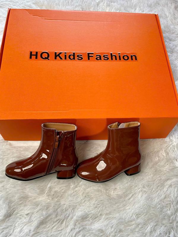 Boot trẻ em cho bé gái yêu thời trang cổ ngắn gọn gàng và thoải mái chất liệu mềm mại phong cách HQ trào lưu thời thượng kiểu mới 2025