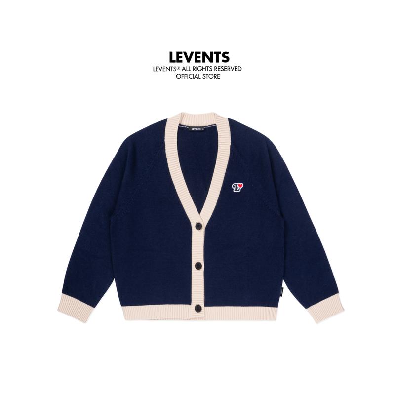 Áo Cardigan Regular Fit Levents Heart Line Knit Navy Chất Len Unisex