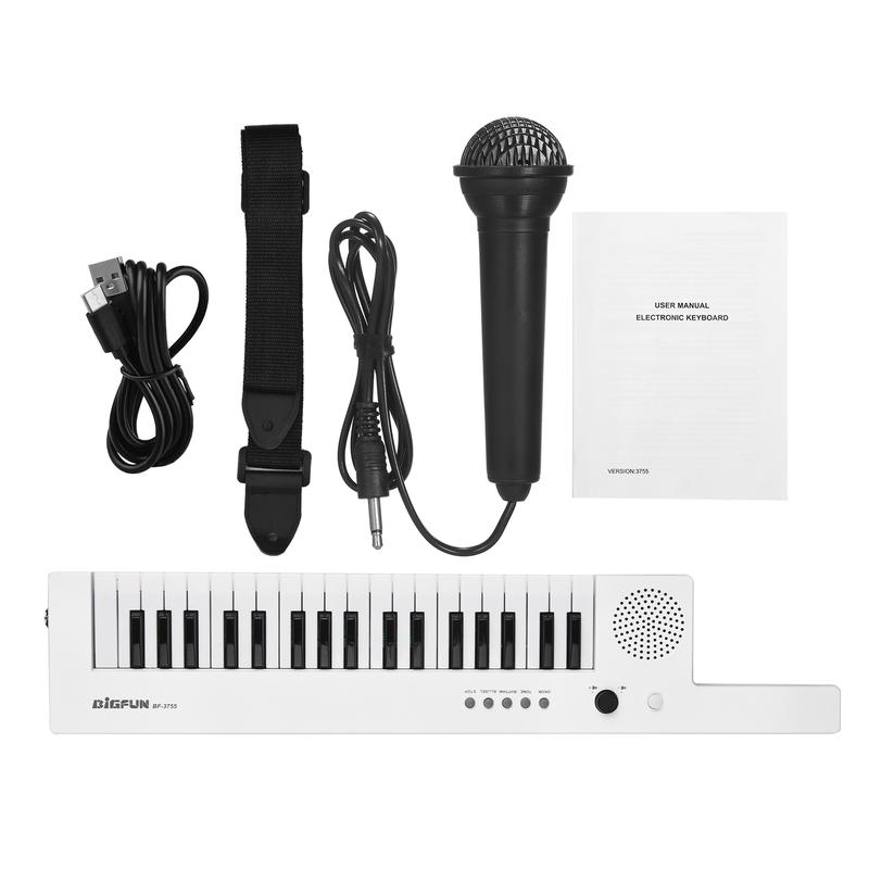 Đàn Piano Điện Tử, Đàn Ghi Ta, Có Bàn Phím Mini, Bàn Phím Điện Tử 37 Phím, Có Thể Sạc Lại, Thích Hợp Cho Trẻ Em 2