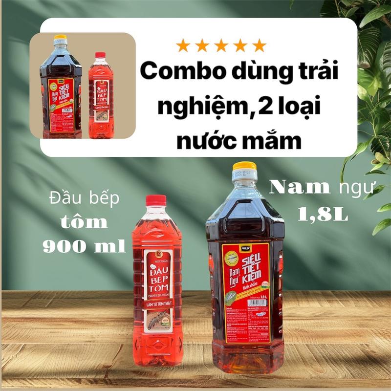 ComBo 2 loại Nước chấm Nam Ngư & Đầu Bếp,chai nam ngư 1,8L,chai đầu bếp 900ml, 2 sản phẩm trong 1 đơn hàng Nước Sốt Gia Vị nuoc dung 0