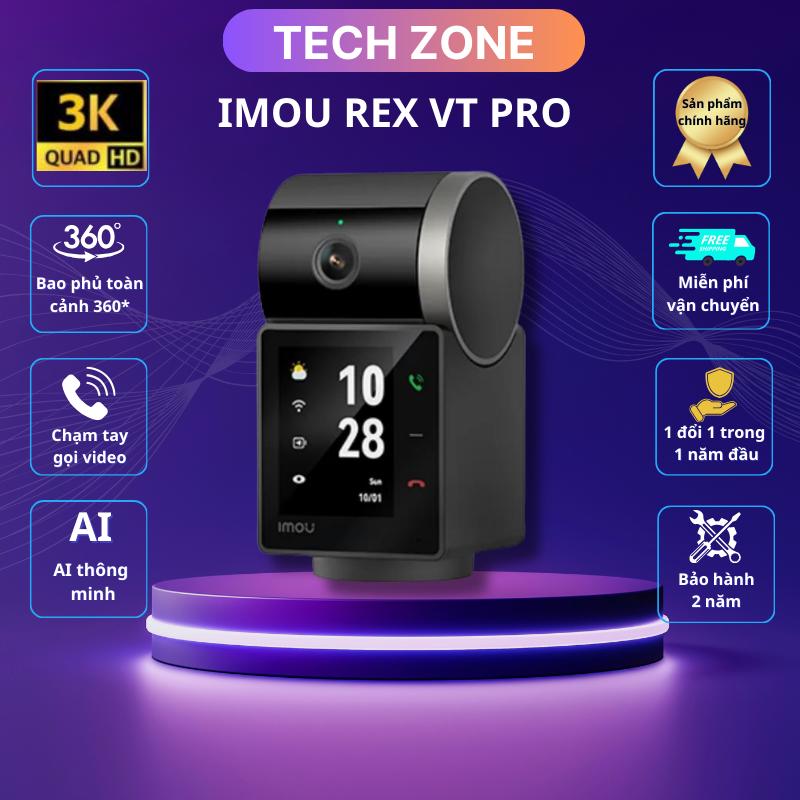Camera wifi REX VT Pro, độ phân giải 3K-5MP, xoay 360 độ, theo dõi thông minh, đàm thoại 2 chiều tại TECHZONE VN