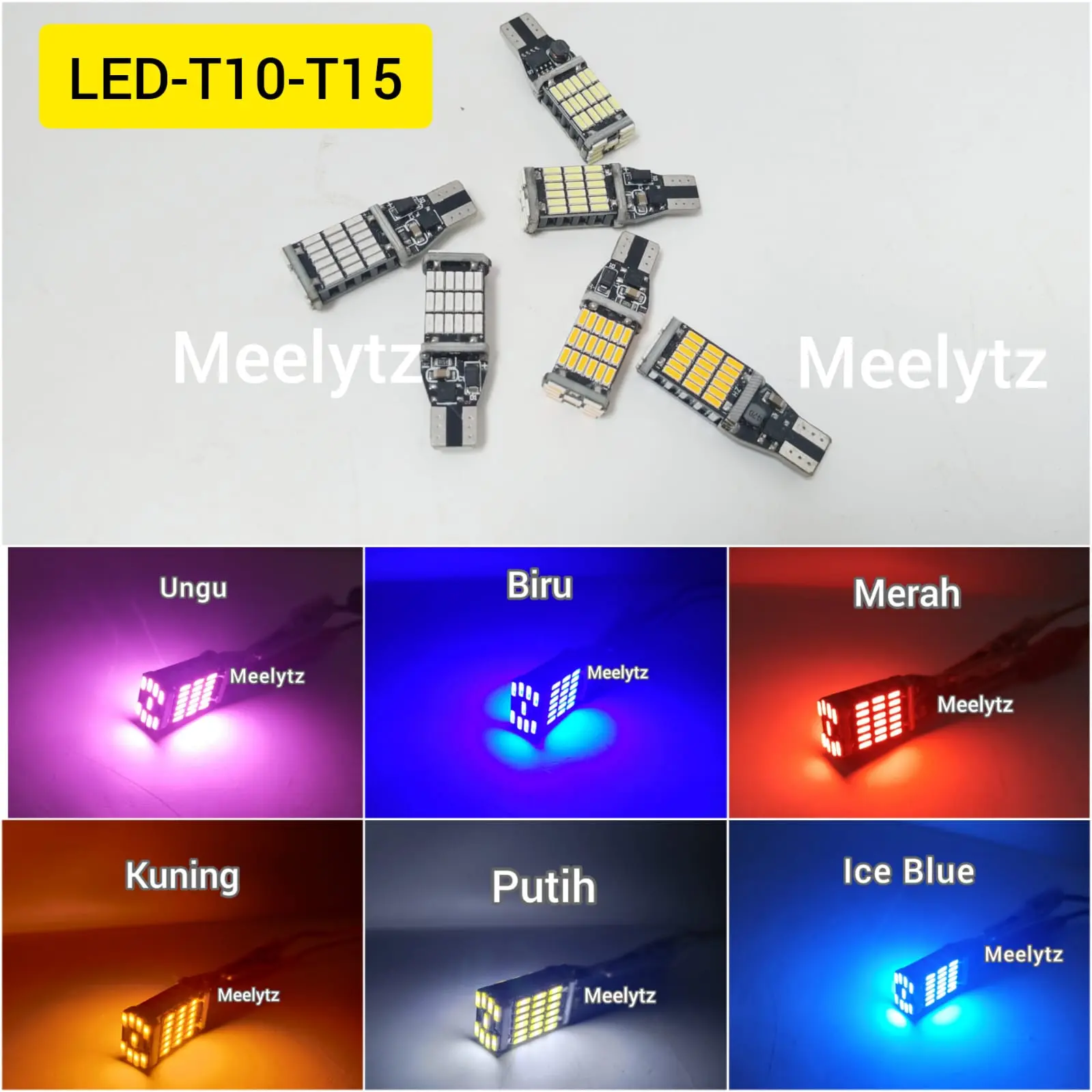 0sepasang Lampu Led mundur T10 T15 45Led AC DC 12-24volt super terang