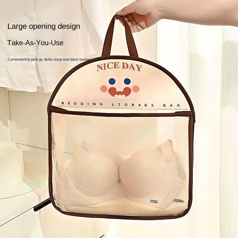 Product Introduction of Underwear Socks Storage Hanging Bag Dormitory Multi-layer Wardrobe Magic Underwear Wall Hanging Organizer Mesh Bag Storage Bag 5