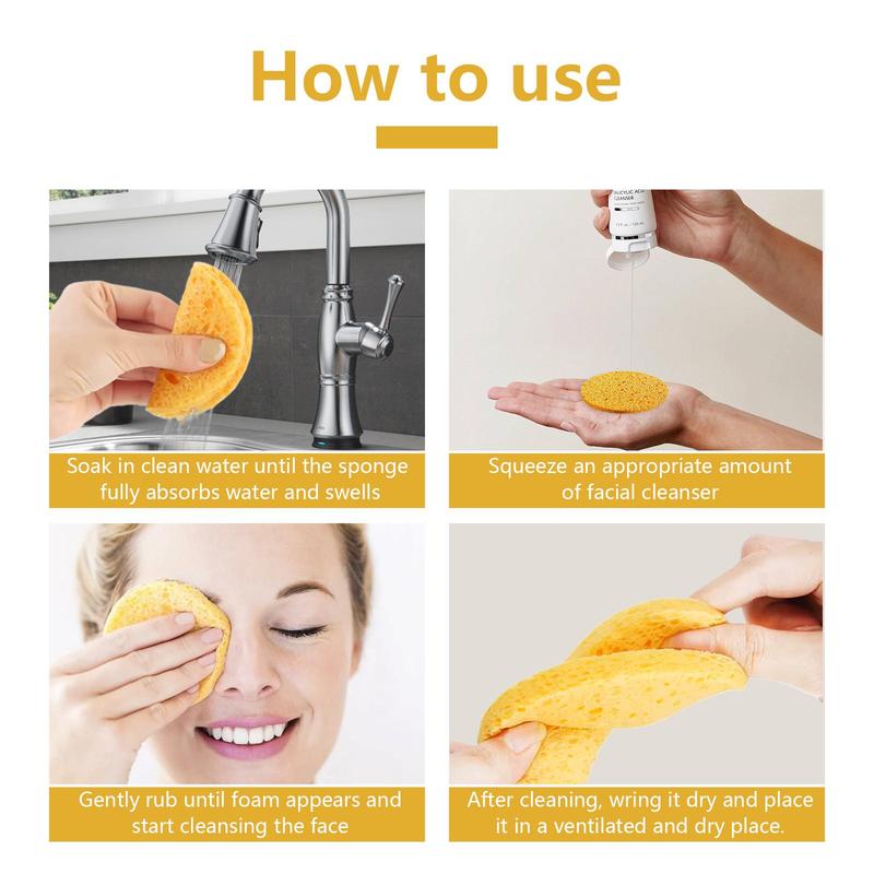 Turmeric Facial Cleansing Pads, 30pcs/set Natural Wooden Facial Cleansing Pads, Facial Cleansing Sponges, Makeup Removal Turmeric Cleansing Pads, Skincare Tools for Women 3