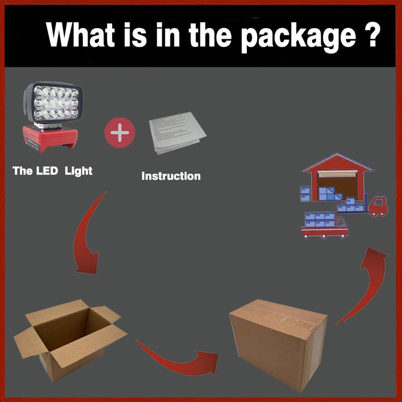 Flood Work Light, LED Work Light Compatible with for Milwaukee 18V Lithium Battery, Cordless LED Job Site Light, Gifts For Boyfriend, Construction 6