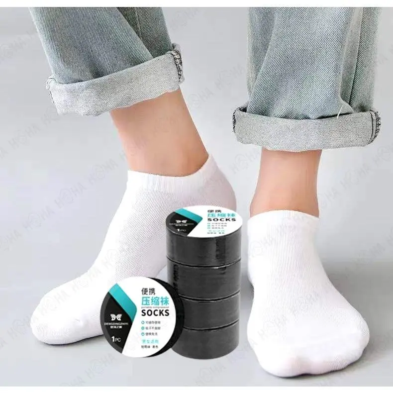 24-hour shipping Disposable Compressed Socks Unisex Travel Outdoor Travel Disposable Cotton Socks Compression Tube Socks