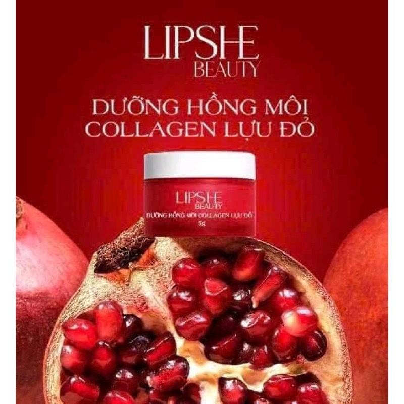 Son Dưỡng Môi collagen Lựu Đỏ LIPSHE - Kèm 1 cọ tán son- Nuôi Dưỡng, Dưỡng Ẩm, Chống Thâm, Chống Nứt Môi, giúp môi lên màu đẹp tự nhiên.