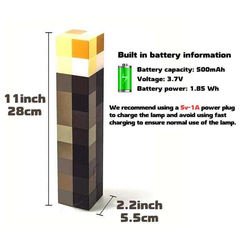 Product Introduction of Pixel Design Handheld Flashlight, LED Lights, Cordless LED Night Light, Rechargeable Novelty & Gag Toys Gift, Holiday Essentials, Back To School 1