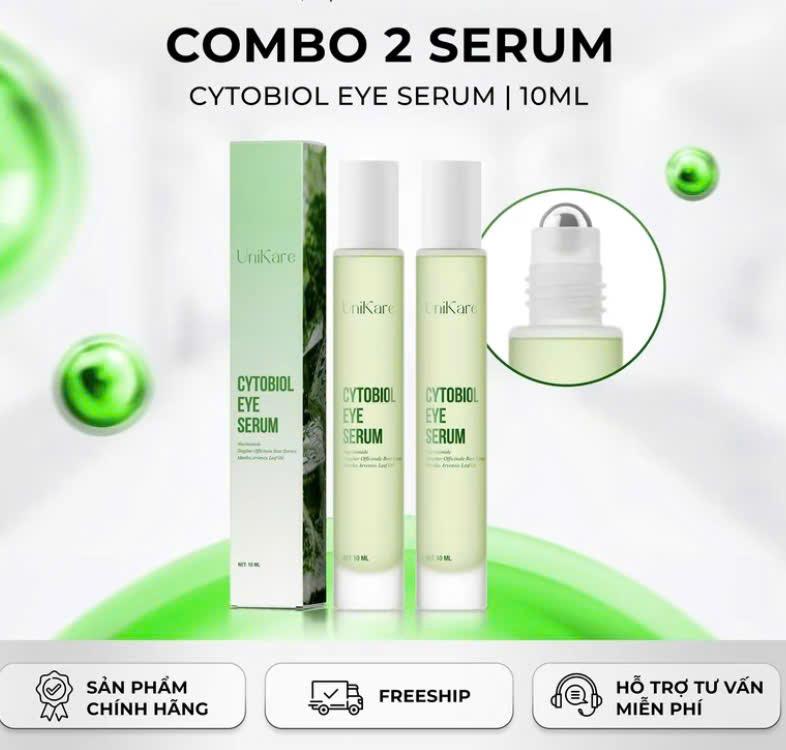 UniKare Combo Serum Hỗ Trợ Cải Thiện Quầng Thâm Mắt & Bọng Mắt CYTOBIOL EYE SERUM 10ml Với Niacinamide & Hyaluronic Acid Dưỡng Ẩm Hiệu Quả
