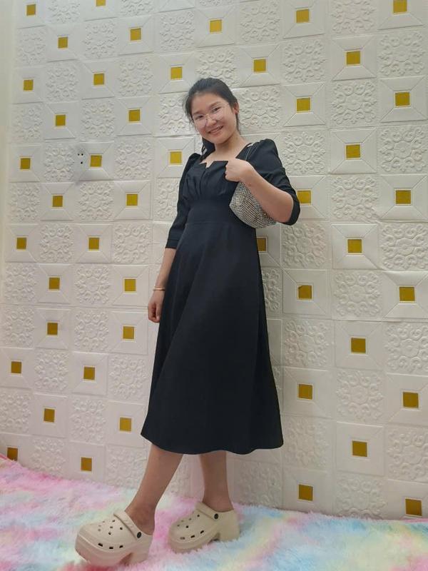 Đầm Bigsize Thời Trang Nữ Thiết Kế có  Ngắn Cao Cấp size 50-95kg Màu Trắng Dress Women váy tiệc 1