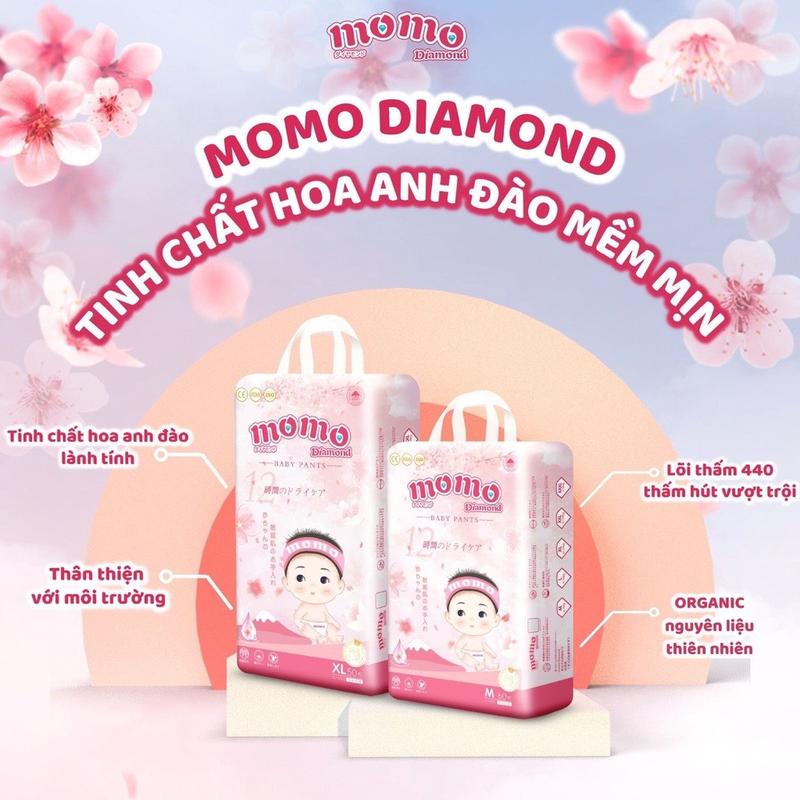 Tã Bỉm dán quần Momo Diamond Momo Nature M60 L54 XL50 XXL48 XXXL46