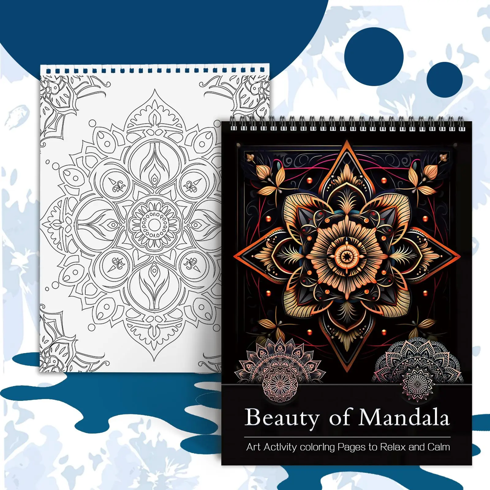 Irregular Mandala Theme Coloring Painting, Party Gift for Birthdays, Parties, Halloween, Thanksgiving, Christmas and Other Festivals, Office Accessories
