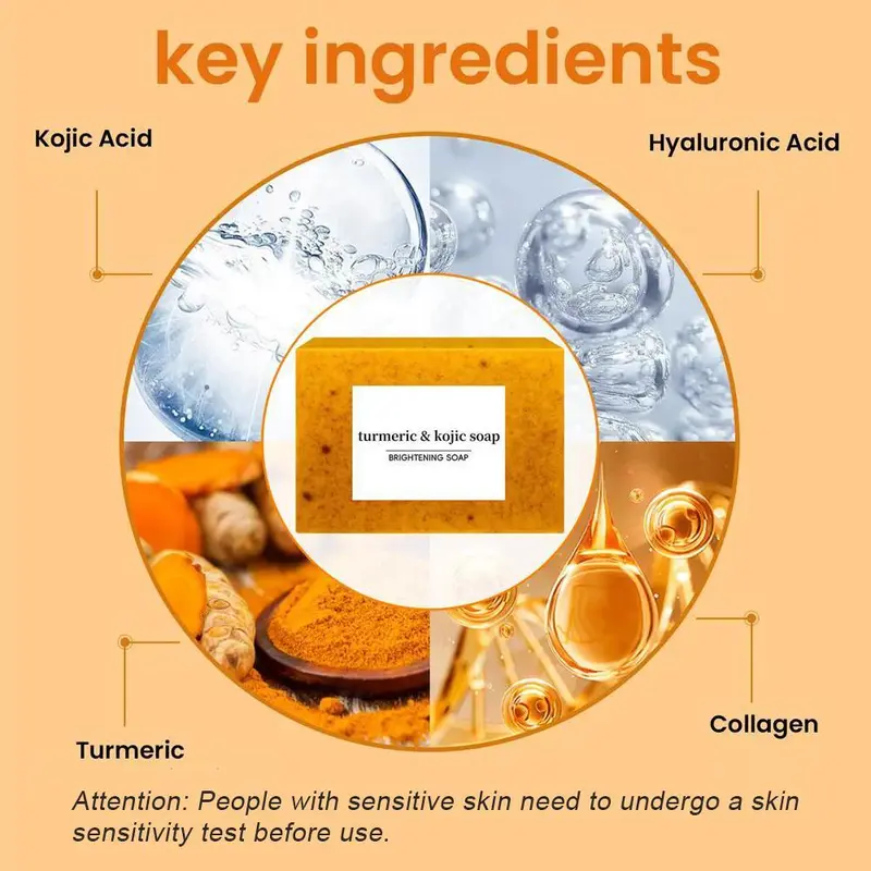 Turmeric Soap, Cold Pressed Soap, Deep Cleansing & Nourishing Soap for Face & Body, Body Wash & Soap for Women & Men, Skincare, Turmeric Bar Soap 4