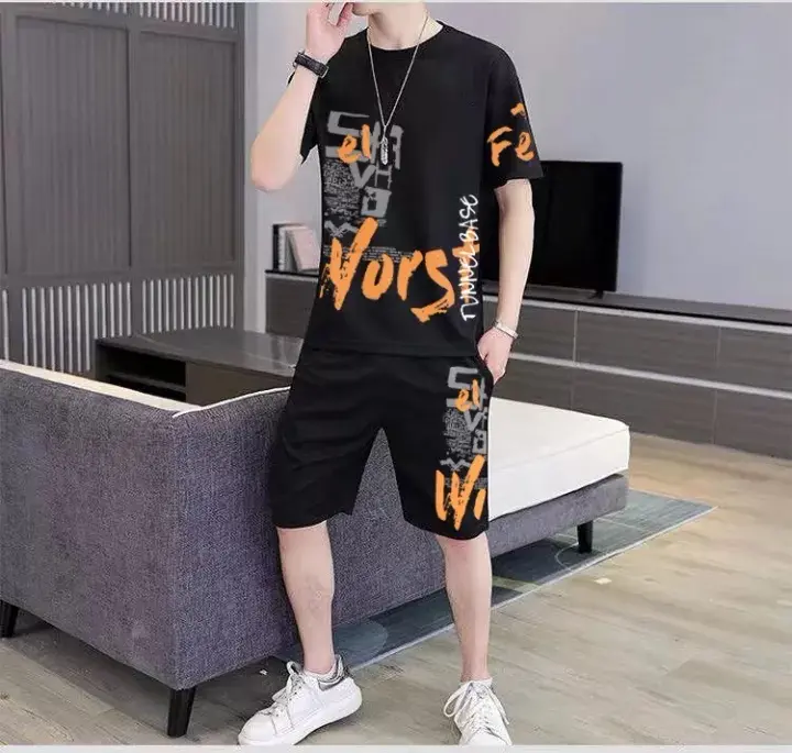 ชุดเซ็ต เสื้อยืดคอกลมแฟชั่น ใส่สบาย มีพร้อมกางเกง เข้าเซ็ต