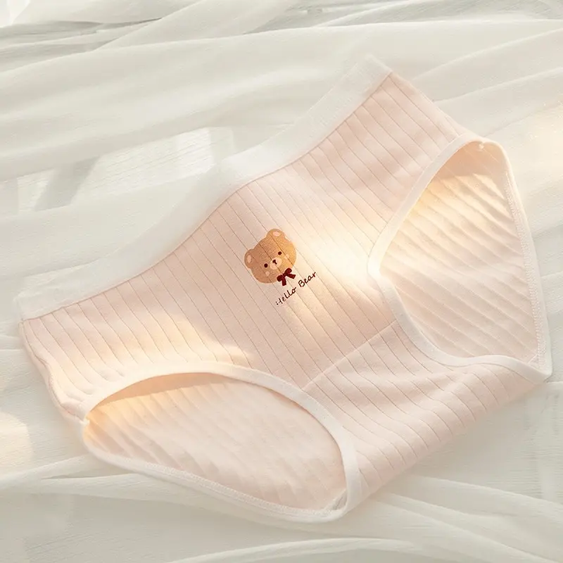 Combo 5 quần lót gấu cam chất cotton thoáng mát cho bé gái, học sinh, sinh viên dễ thương 5