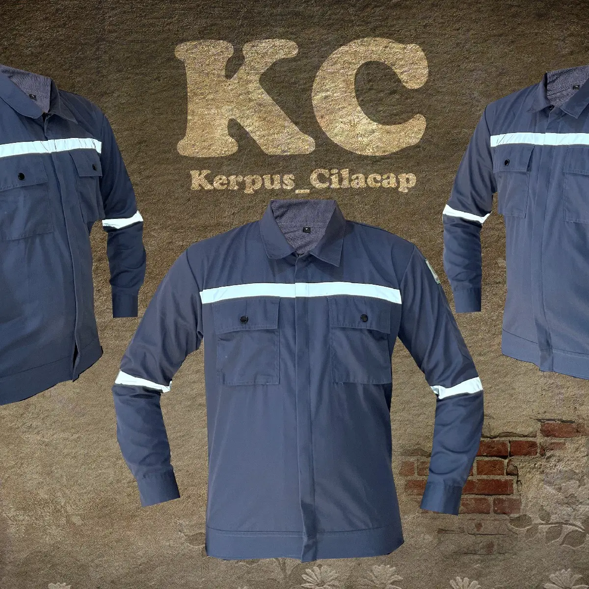 Wearpack atasan Safety Lengan Panjang, ABU POLOS