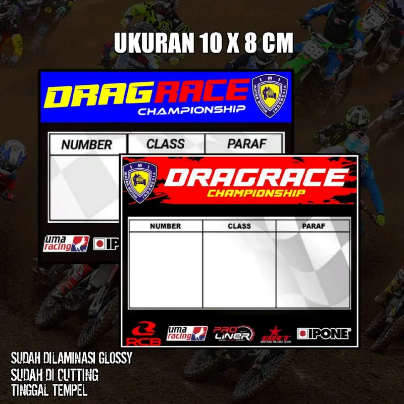 STIKER DRAGRACE STIKER NOMOR START STIKER GRASTRACK STIKER BUKTI TELAH MENGIKUTI BALAP Car 0