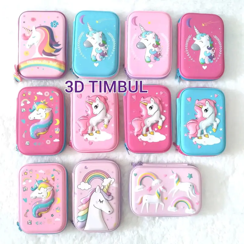 KOTAK PENSIL ANAK IMPORT UNICORN TIMBUL KOTAK BESAR 0