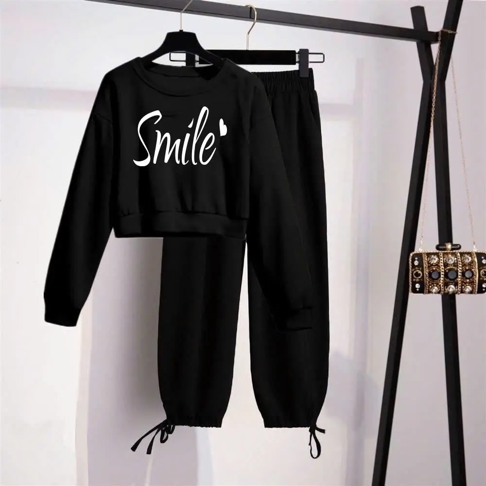 Bộ áo croptop Those in Chargee kèm quần bon dây rút cho nữ - mặc đi chơi đi học - Women