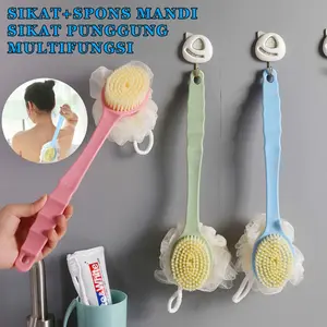 Sikat + Spons Mandi / Sikat Punggung  Anak / Spons Mandi Multifungsi Plastik / Warna Hijau