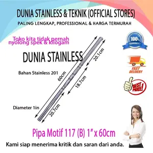 Pipa Motif 117 (B) 1" x 60cm aksesoris hiasan tangga pagar