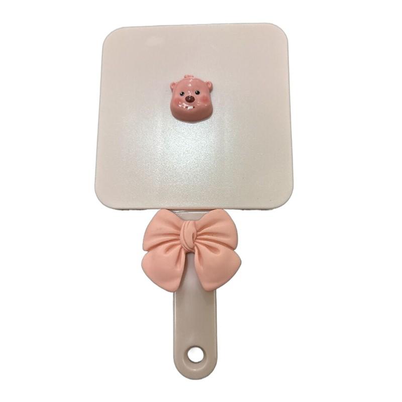 Gương Trang Điểm, Cầm Tay, Thiết Kế Loopy Màu Hồng, Có Lược, Tay Cầm Hình Tứ Giác Hoạt Hình, Thích Hợp Làm Quà Tặng Cho Bé Gái, Gương Mỹ Phẩm, Gương Trang Điểm, Dụng Cụ Mỹ Phẩm 5