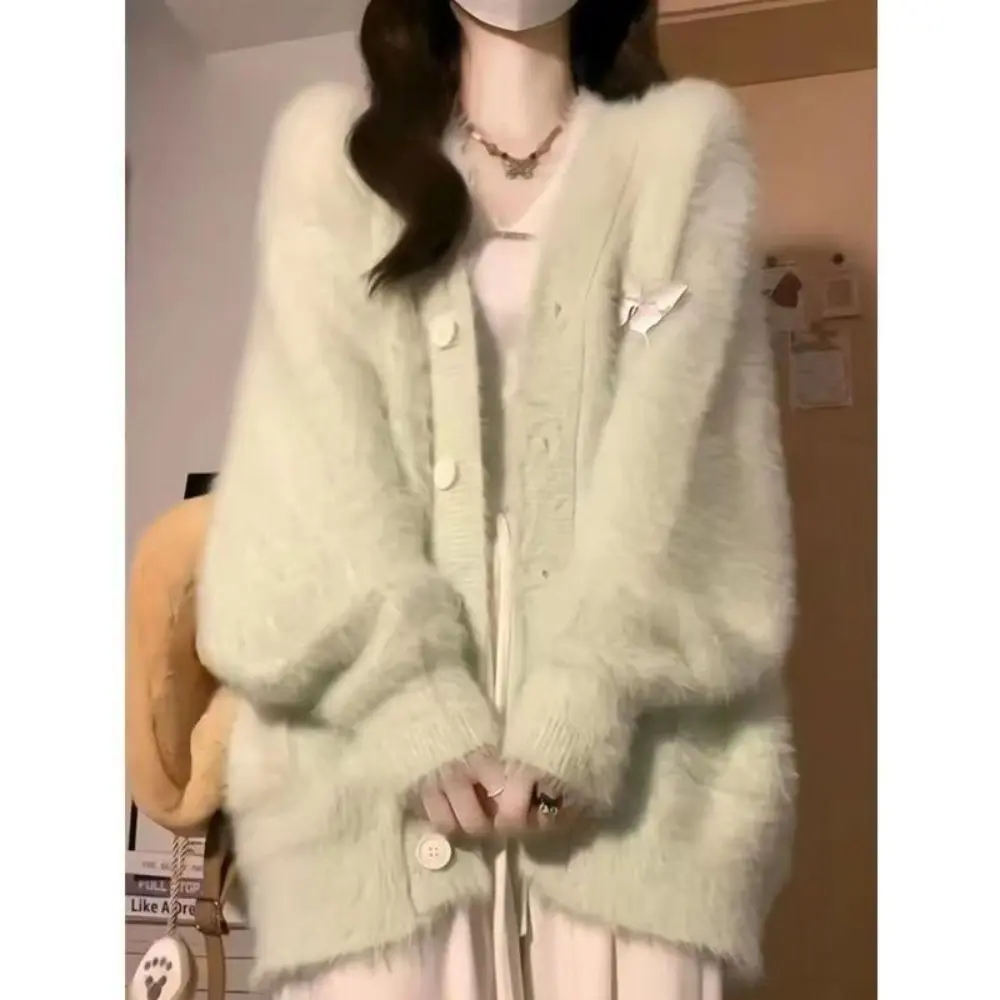 RICH-THEY Áo Len Áo Khoác Cardigan  Áo Len Dệt Kim Dáng Rộng Thời Trang Mới Dành Cho Nữ Comfortable | BigBuy360 - bigbuy360.vn