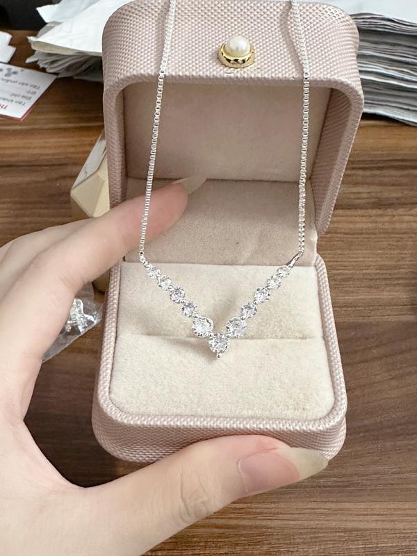 [May jewels] Dây chuyền Sắc Xuân Quyến Rũ đính kim cương tổng hợp dành cho phái nữ quyến rũ 0