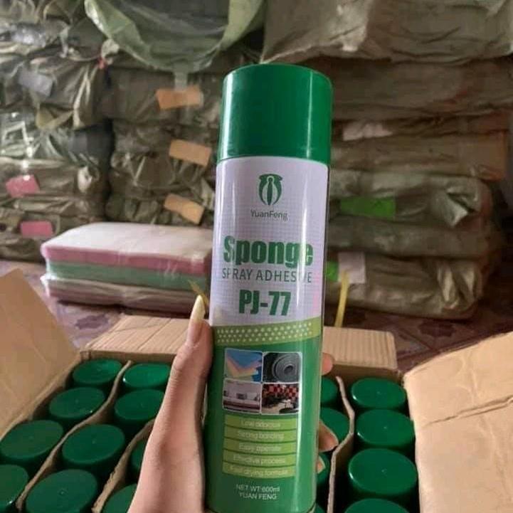 [COMBO 2 LỌ ] Keo Xịt Dán Đa Năng Siêu Dính Sponge PJ-77 Hỗ Trợ Xốp Giấy Dán Tường Thi Công Dạng Phun Không Mùi Dung Tích 600Ml Tiện Lợi Dễ Sử Dụng 1